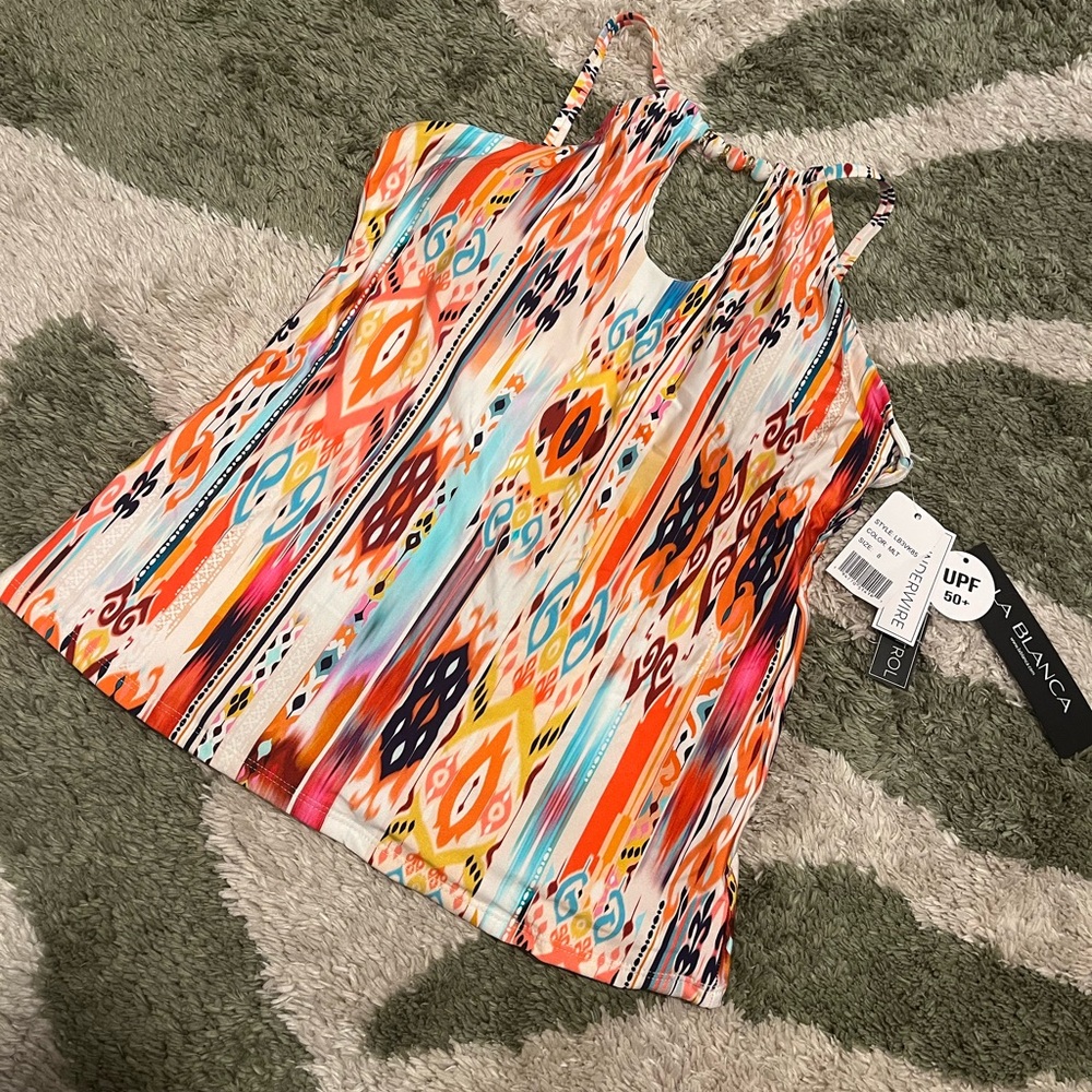 Women's Desert Dream Patterned Tankini Swim Halter Top - Underwire